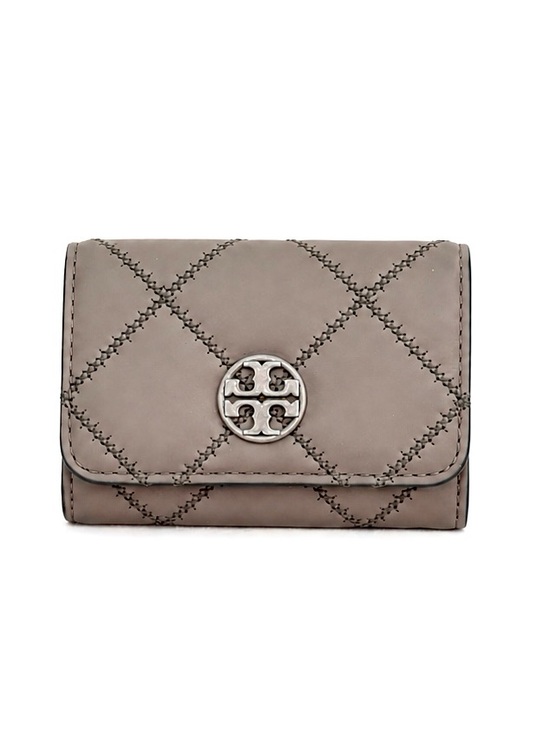 Tory Burch Handbags - Tory Burch Quilted Leather Willa Matte Card Case in Color ‘Grey Heron’